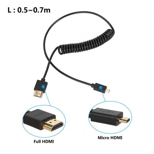 Micro-HDMI to HDMI Coiled Cable